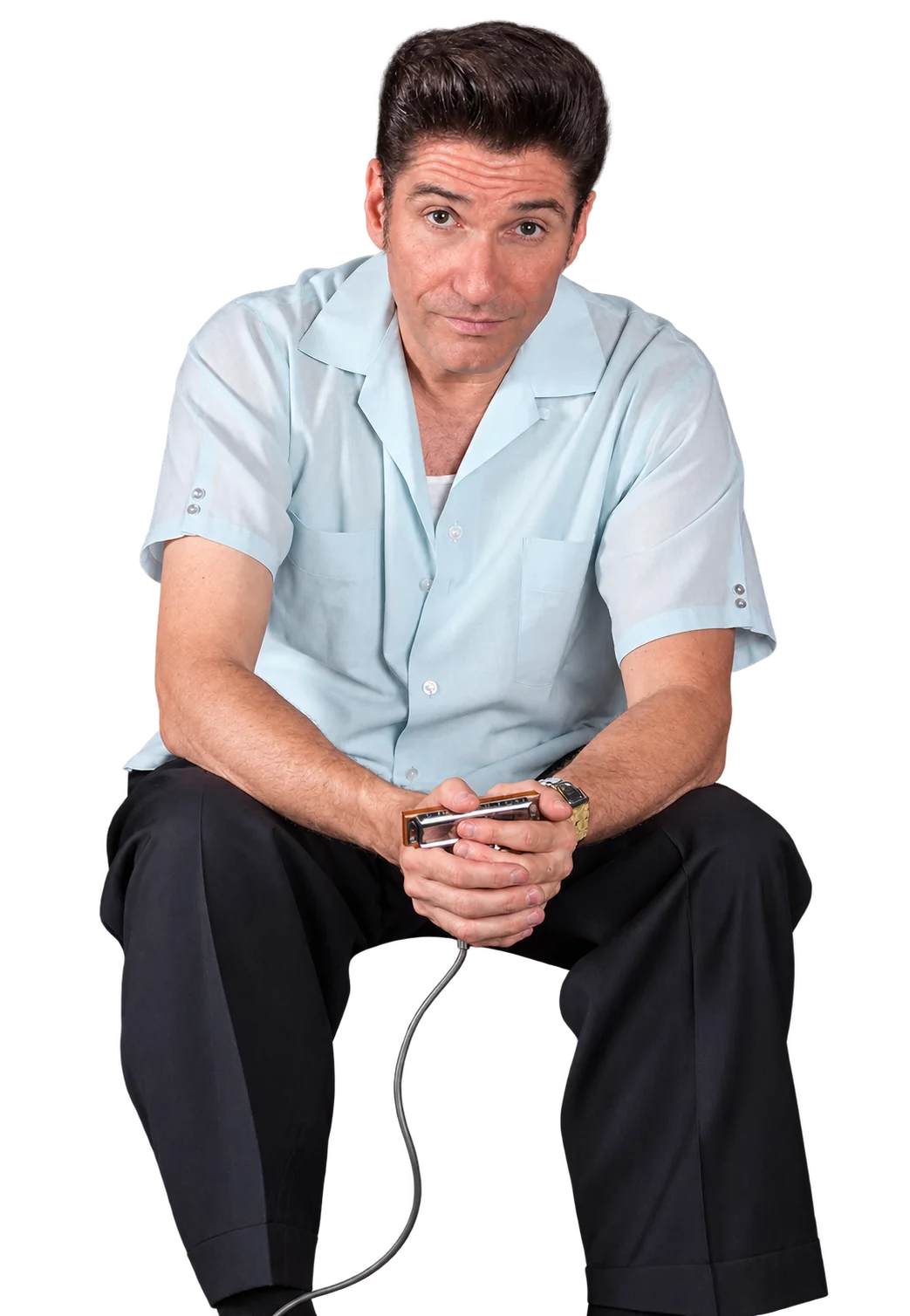 Bob Corritore with his harmonica