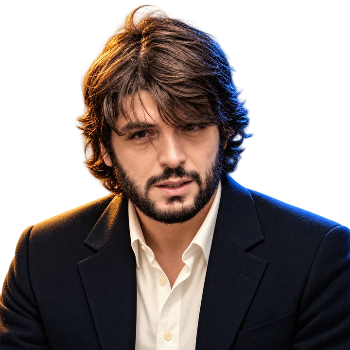 Illustrated portrait of José Luis Pardo